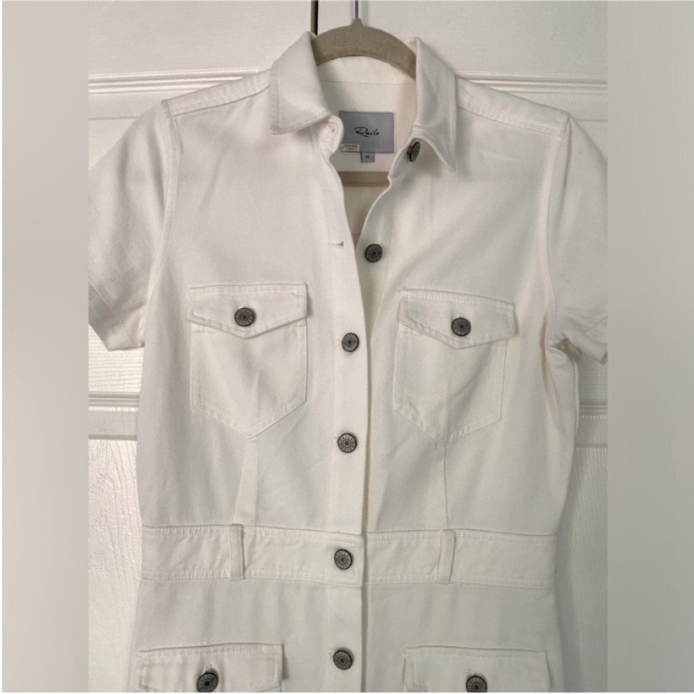 Rails Women’s Dress Danica Denim Jeans Dress Mini Button Down White Size XS - Picture 7 of 11
